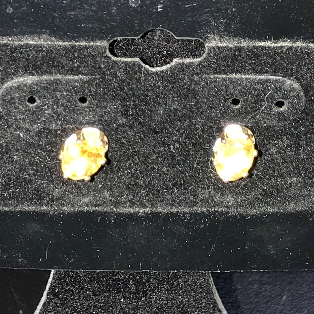 Sterling Silver Citrine Post Earrings